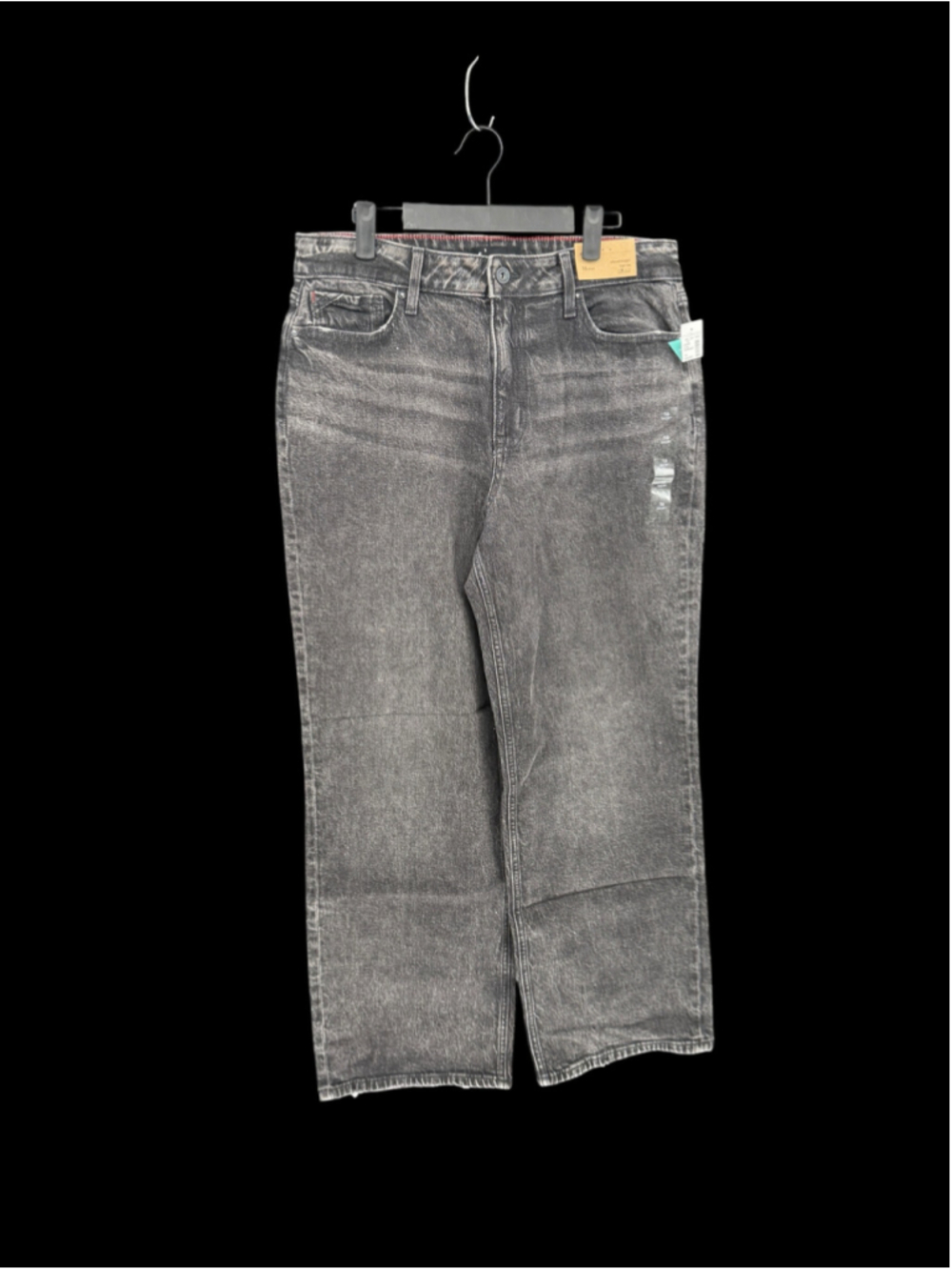 Women's Maurices Edgely High Rise Relaxed Straight Jeans Black Size 16 Short